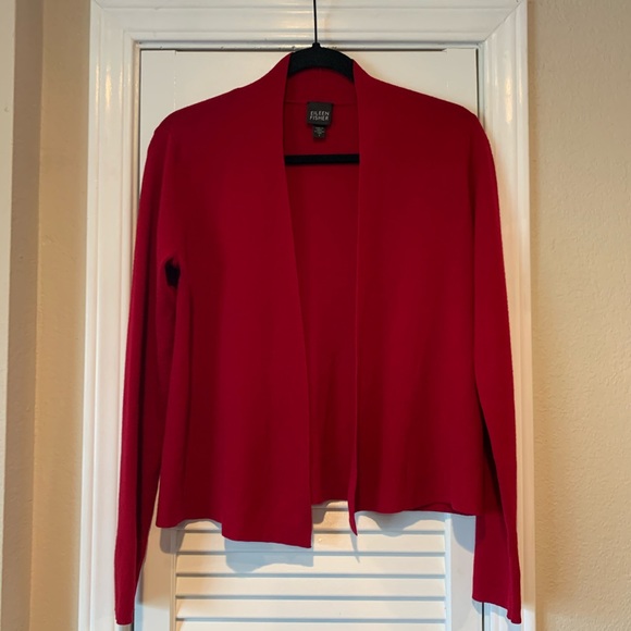 Eileen Fisher Sweaters - EILEEN FISHER CARDIGAN CANDY APPLE RED SIZE S